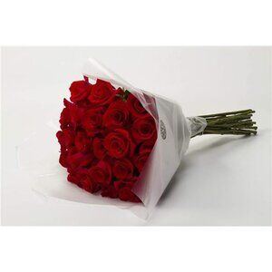 BloomsyBox- 24 Long Stem Red Roses Hand-tied Bouquet -No Vase